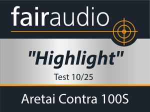 10-2025_Testsiegel_fairaudio_Aretai Contra 100S_300px